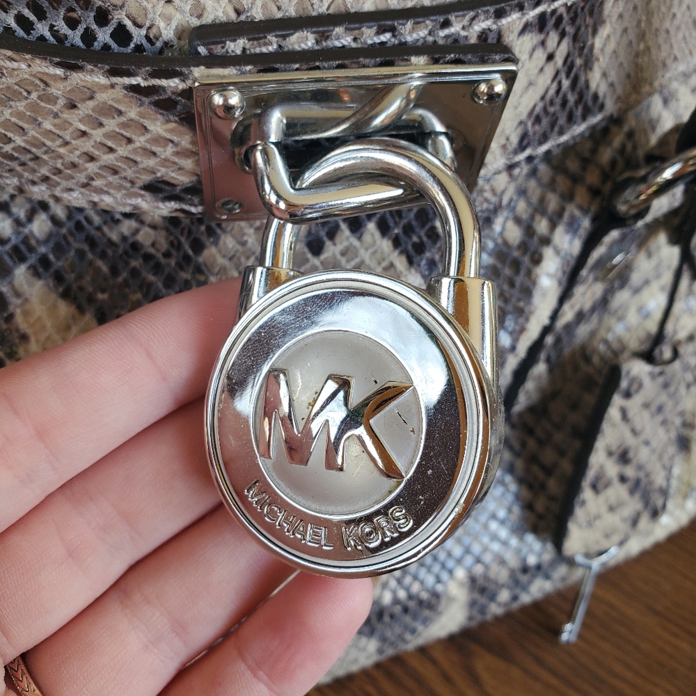 Michael Kors Hamilton Python Snake Embossed Leath… - image 6